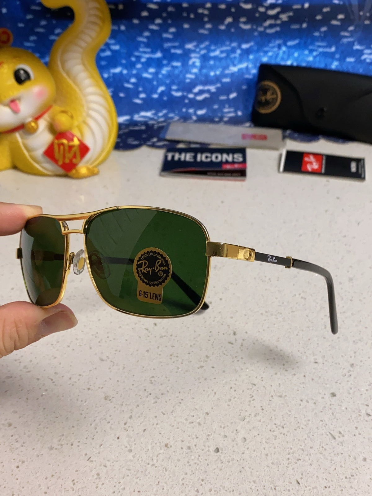 Ray-Ban RB4832 Square Green Lens Sunglasses for Men - 466467 - detail image 6