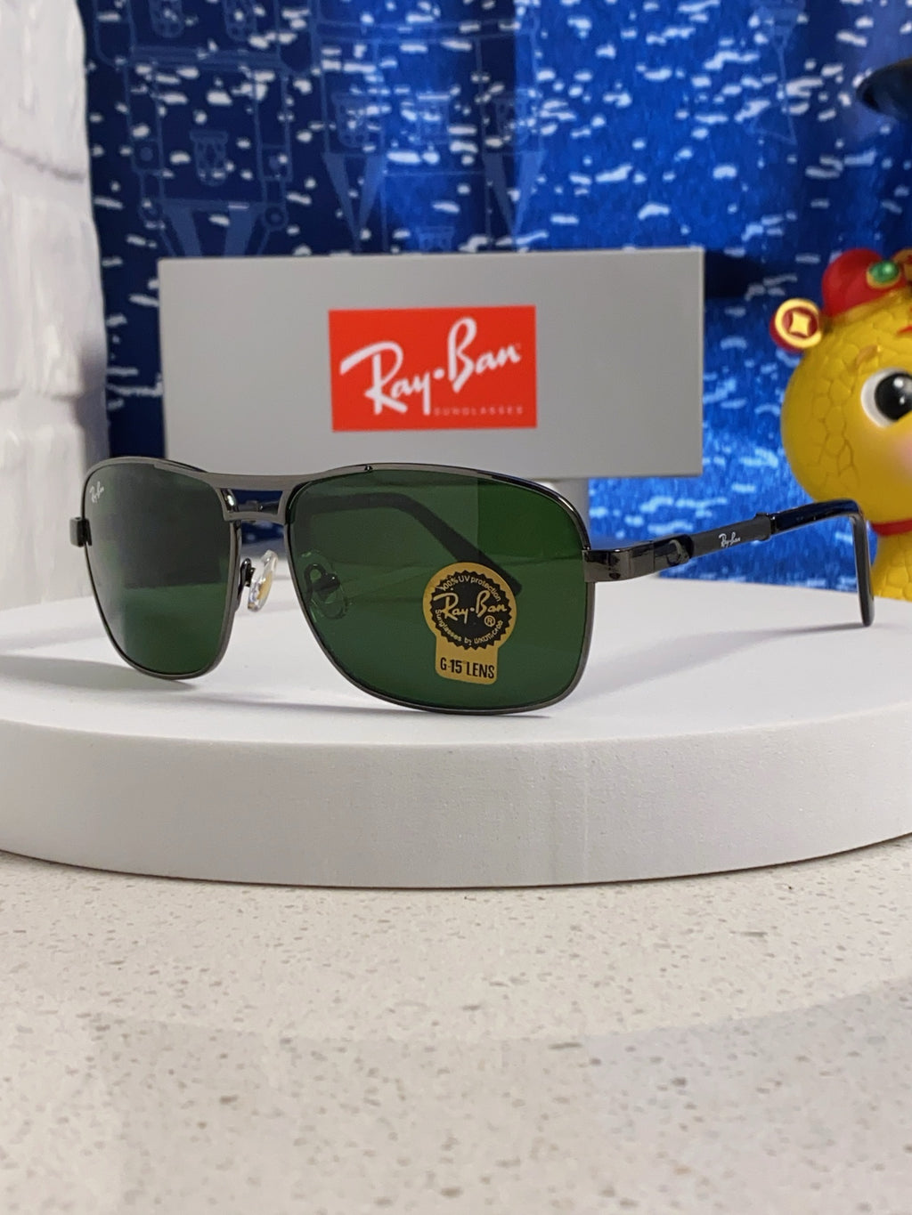 Ray-Ban RB4832 Square Green Lens Sunglasses for Men - 466468