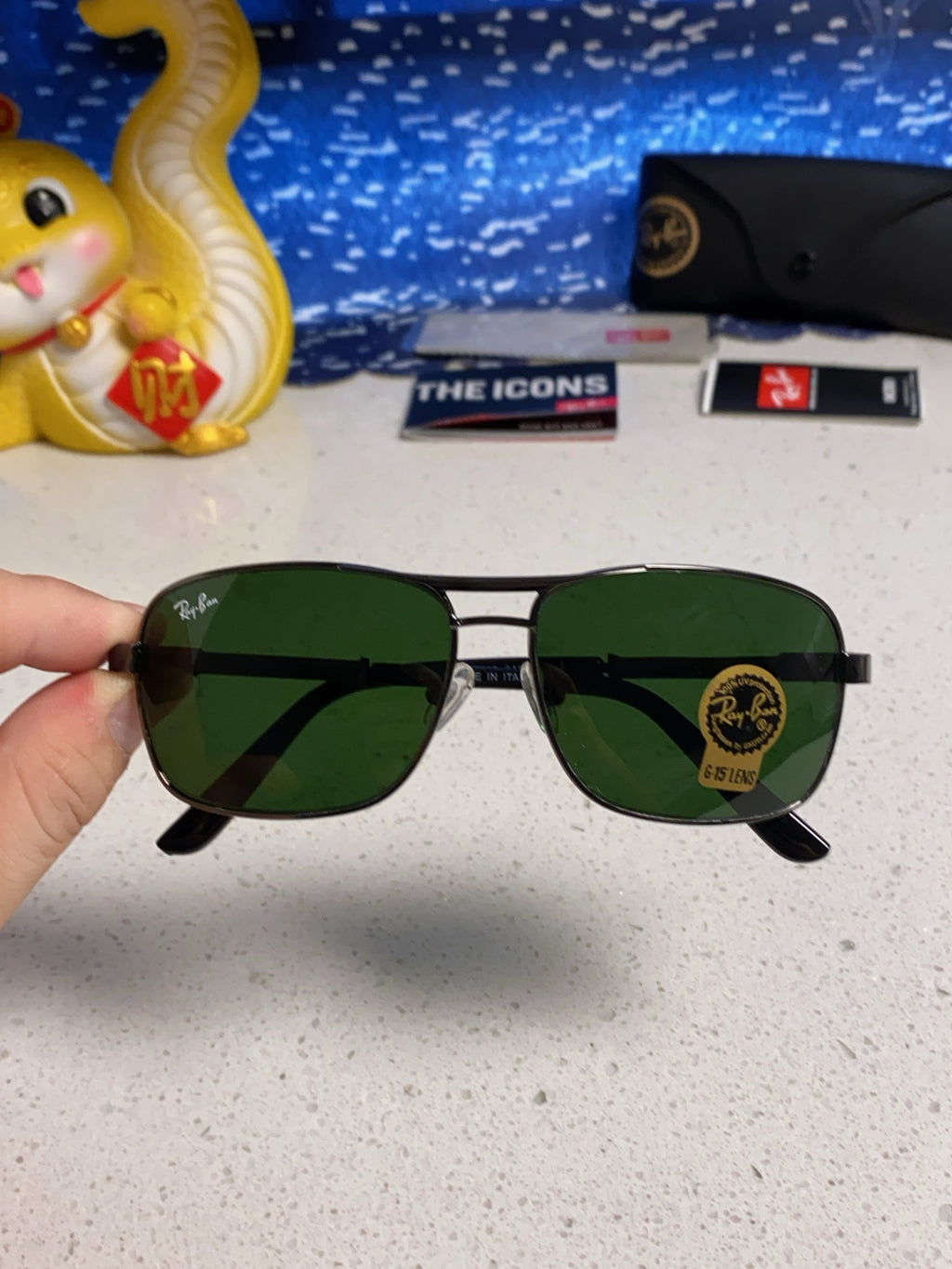 Ray-Ban RB4832 Square Green Lens Sunglasses for Men - 466468 - detail image 4