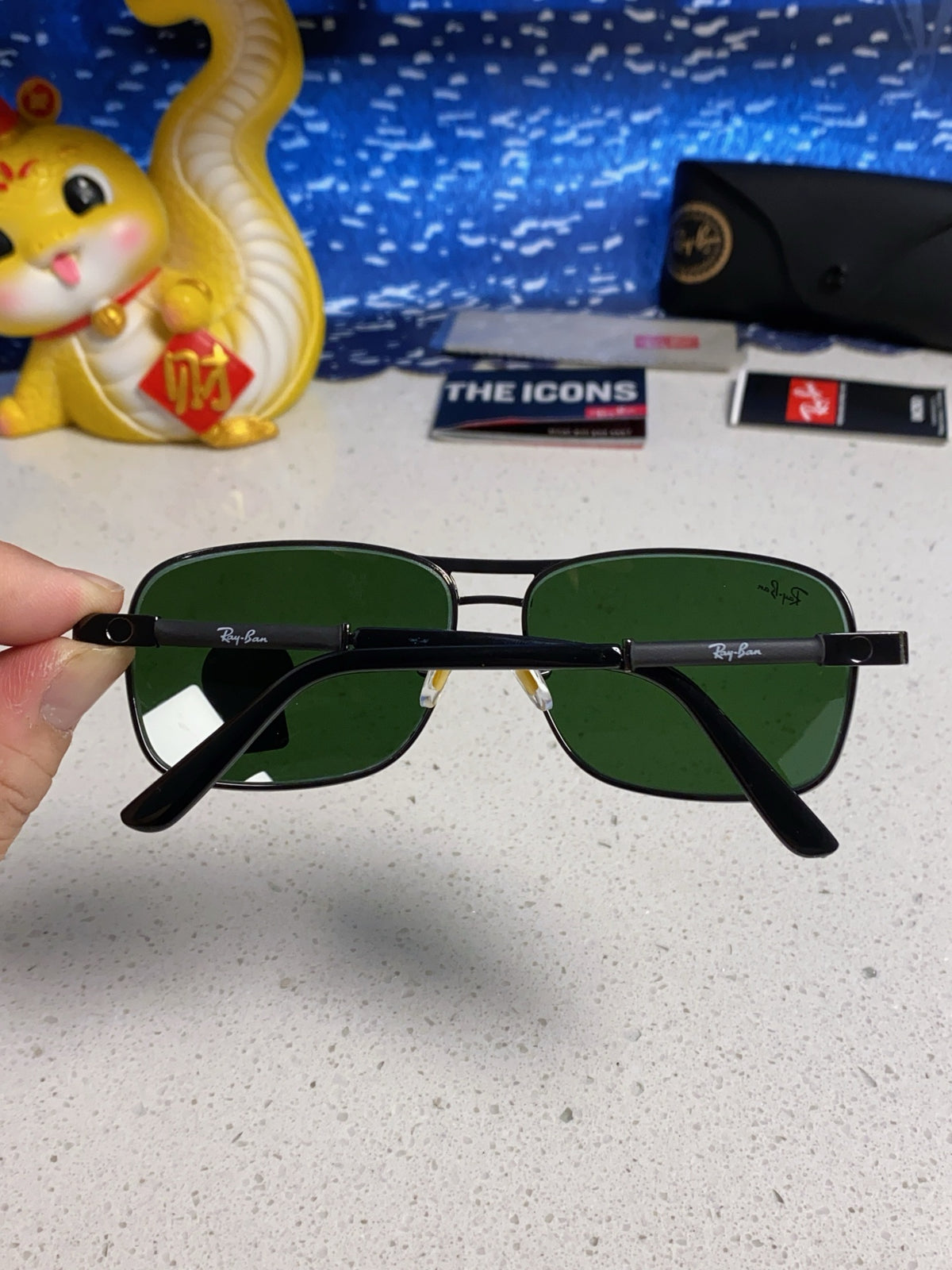 Ray-Ban RB4832 Square Green Lens Sunglasses for Men - 466468 - detail image 5