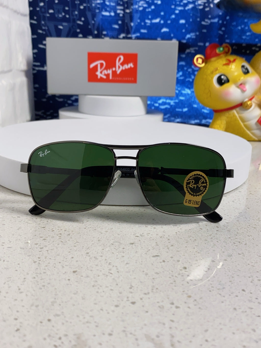Ray-Ban RB4832 Square Green Lens Sunglasses for Men - 466468 - detail image 9