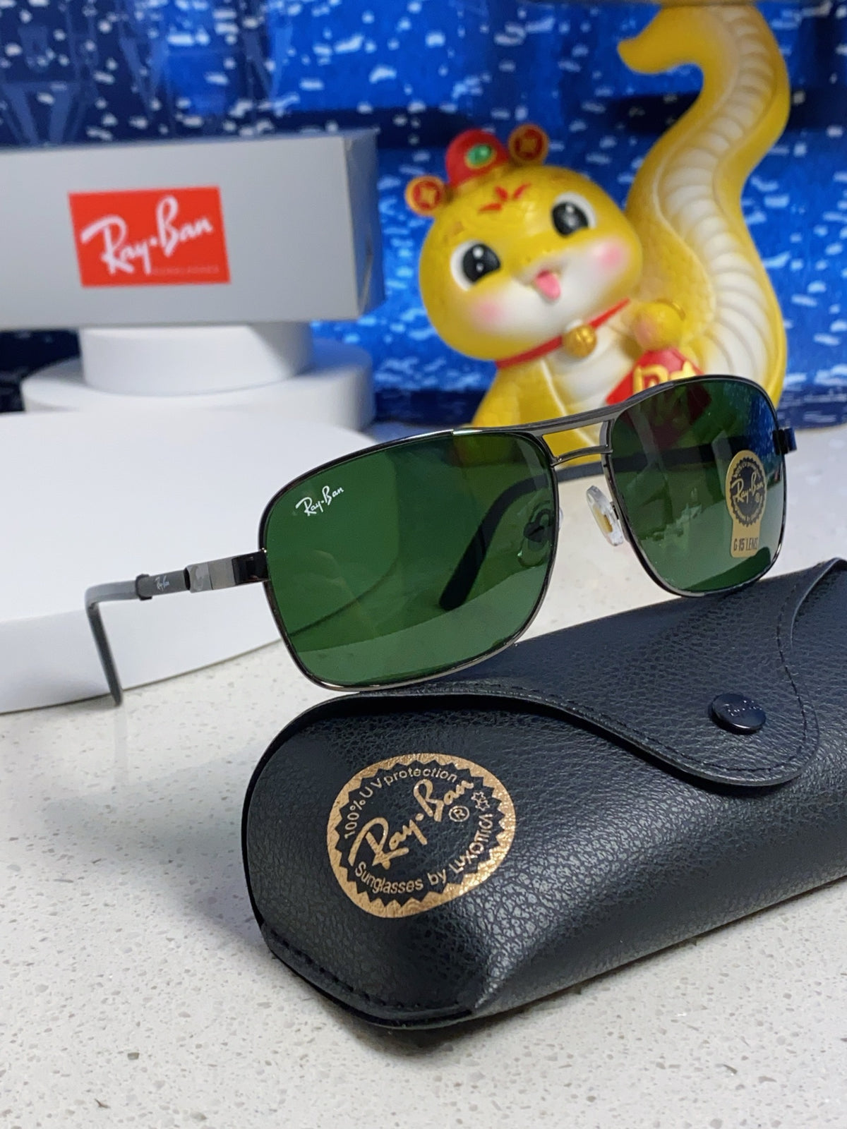 Ray-Ban RB4832 Square Green Lens Sunglasses for Men - 466468 - detail image 10