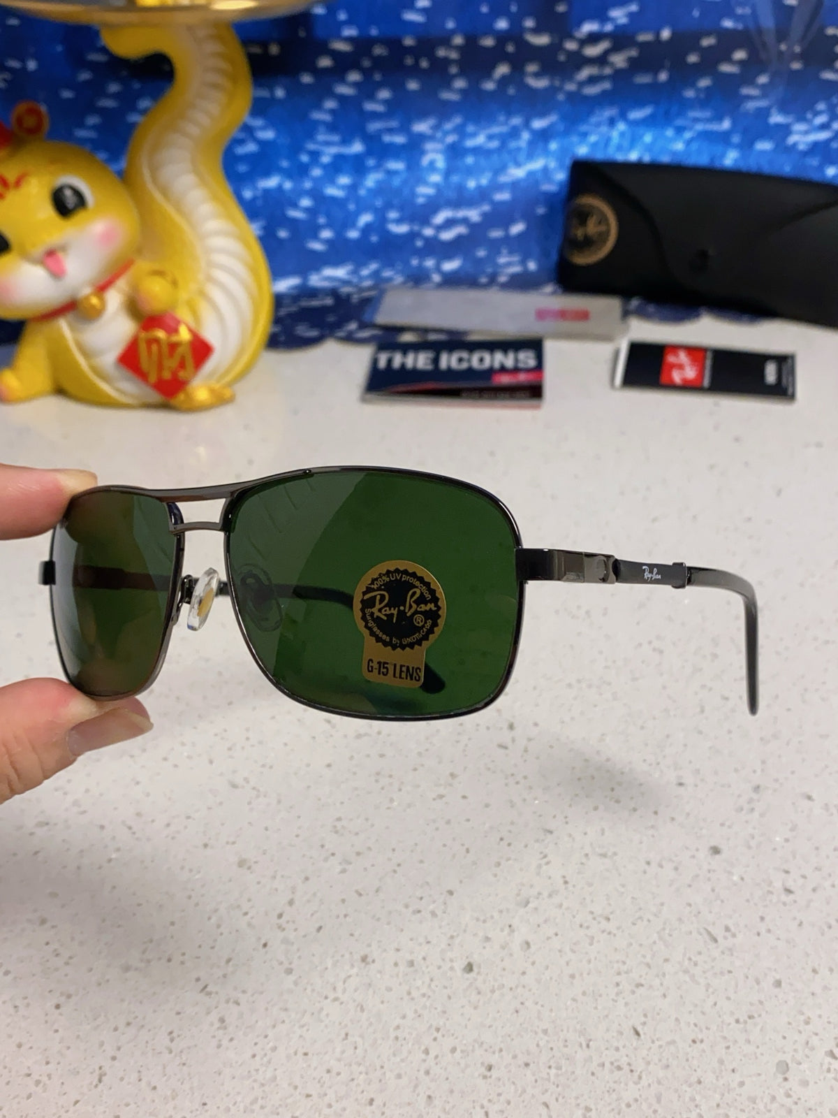 Ray-Ban RB4832 Square Green Lens Sunglasses for Men - 466468 - detail image 6