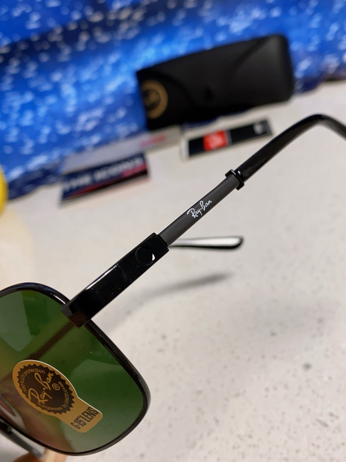 Ray-Ban RB4832 Square Green Lens Sunglasses for Men - detail image 7