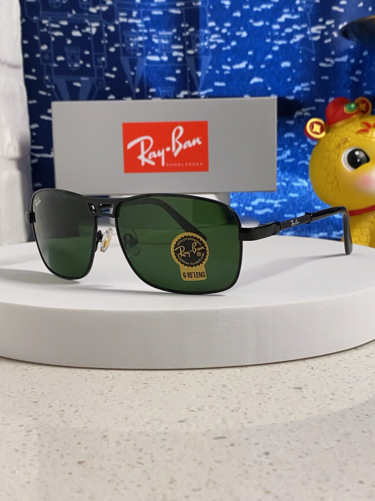 Ray-Ban RB4832 Square Green Lens Sunglasses for Men