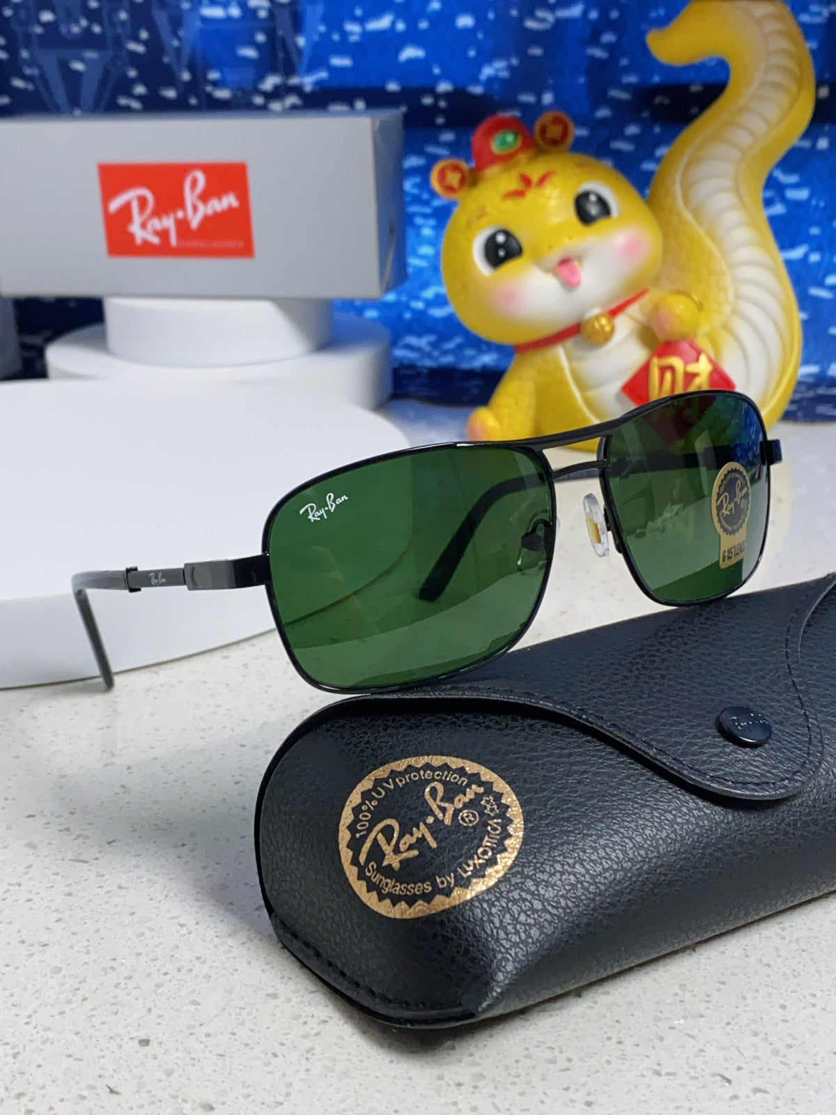 Ray-Ban RB4832 Square Green Lens Sunglasses for Men - detail image 10
