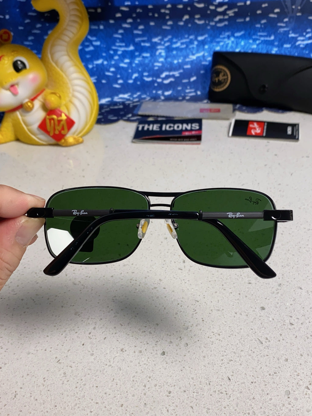 Ray-Ban RB4832 Square Green Lens Sunglasses for Men - detail image 5