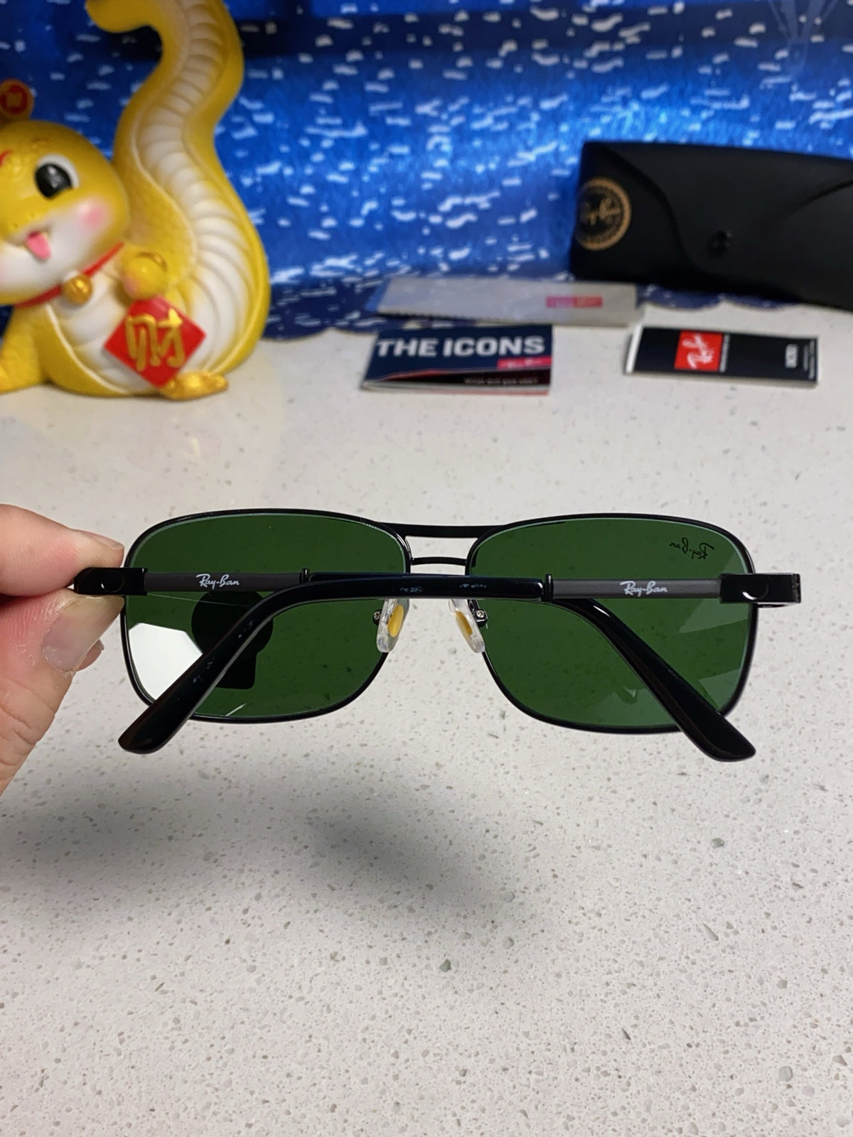 Ray-Ban RB4832 Square Green Lens Sunglasses for Men - detail image 5