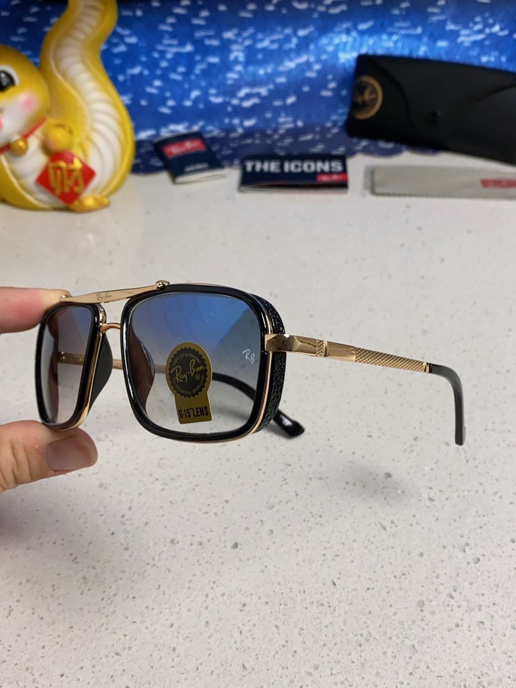 Ray-Ban RB4413 Square Silver Lens Sunglasses for Men & Women - 466529 - detail image 6