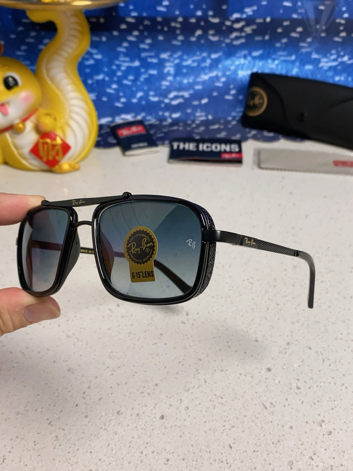 Ray-Ban RB4413 Square Silver Lens Sunglasses for Men & Women - 466530 - detail image 6