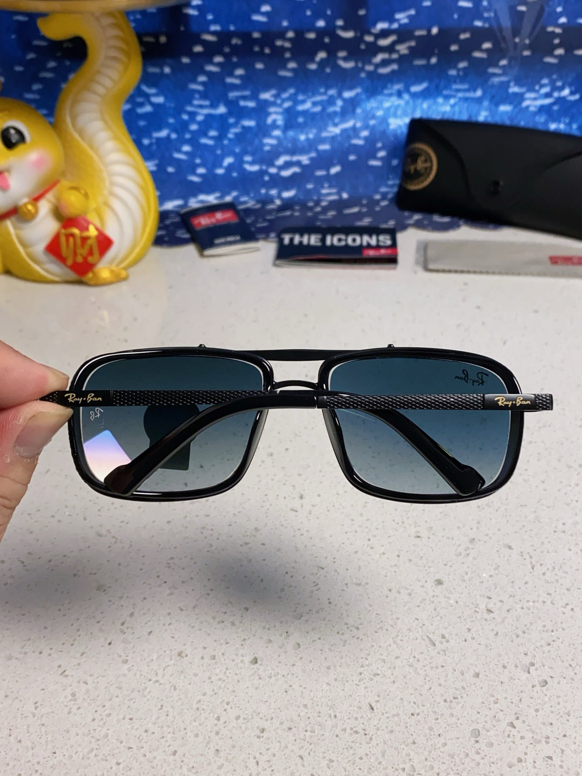 Ray-Ban RB4413 Square Silver Lens Sunglasses for Men & Women - 466530 - detail image 5