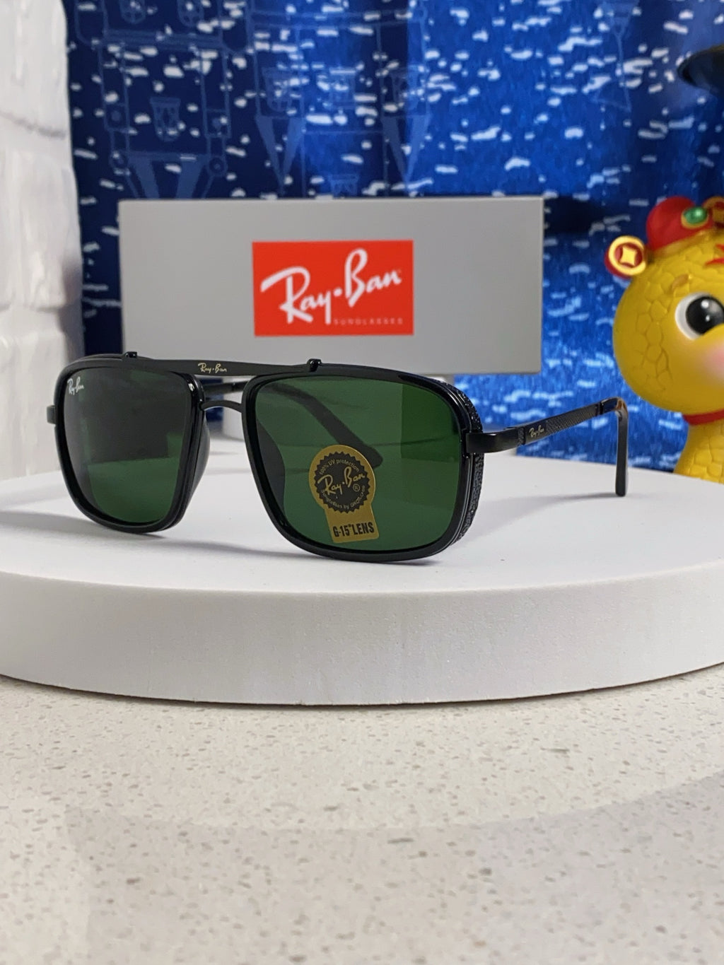 Ray-Ban RB4413 Square Green Lens Sunglasses for Men & Women