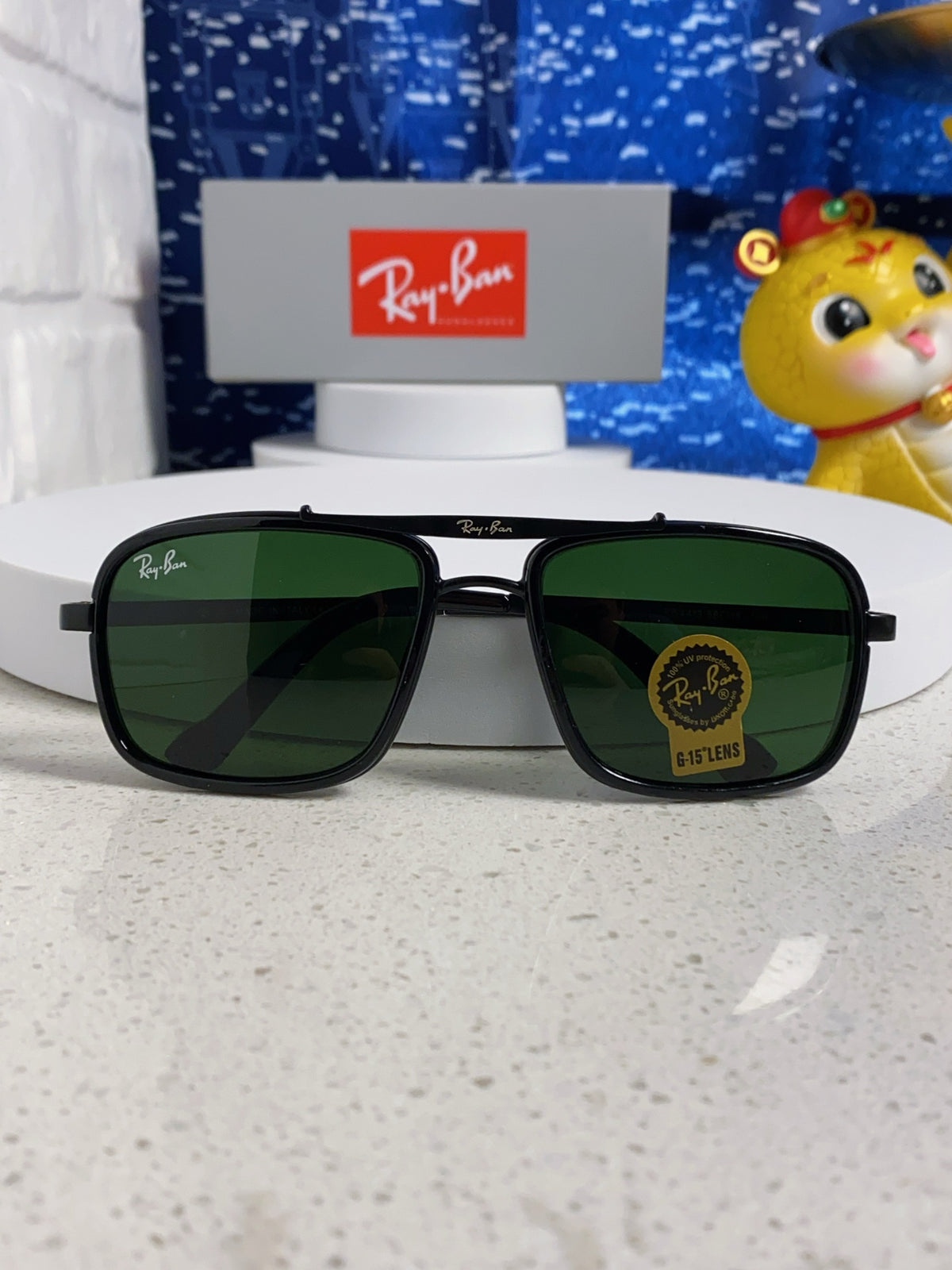 Ray-Ban RB4413 Square Green Lens Sunglasses for Men & Women - detail image 9