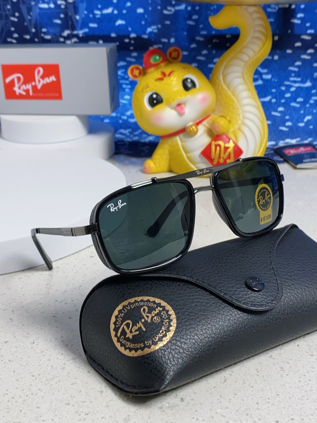 Ray-Ban RB4413 Square Silver Lens Sunglasses for Men & Women - 466535 - detail image 10