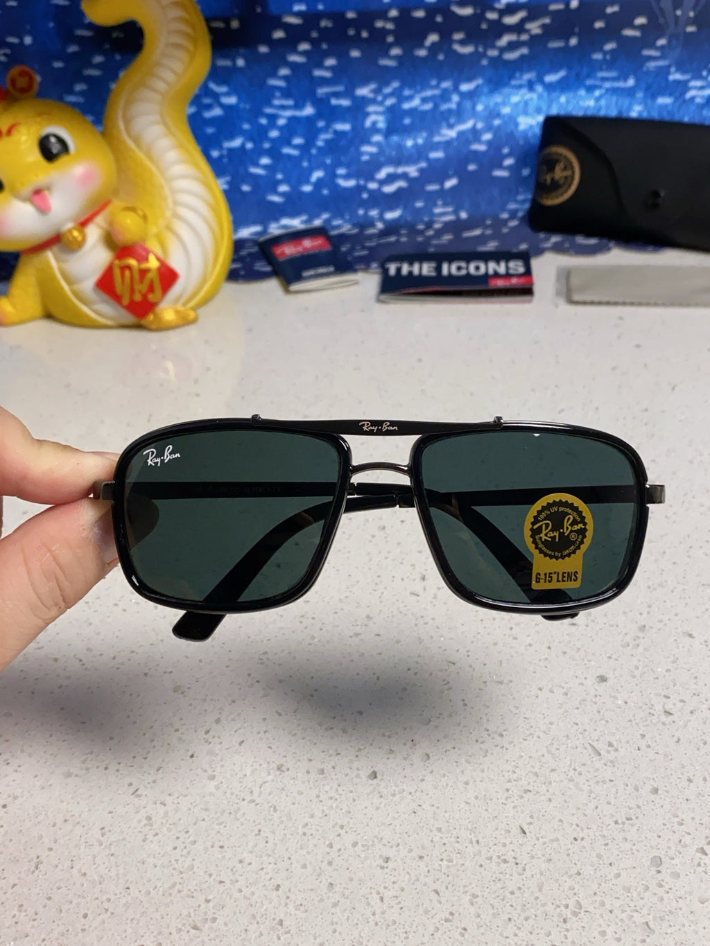 Ray-Ban RB4413 Square Silver Lens Sunglasses for Men & Women - 466535 - detail image 4