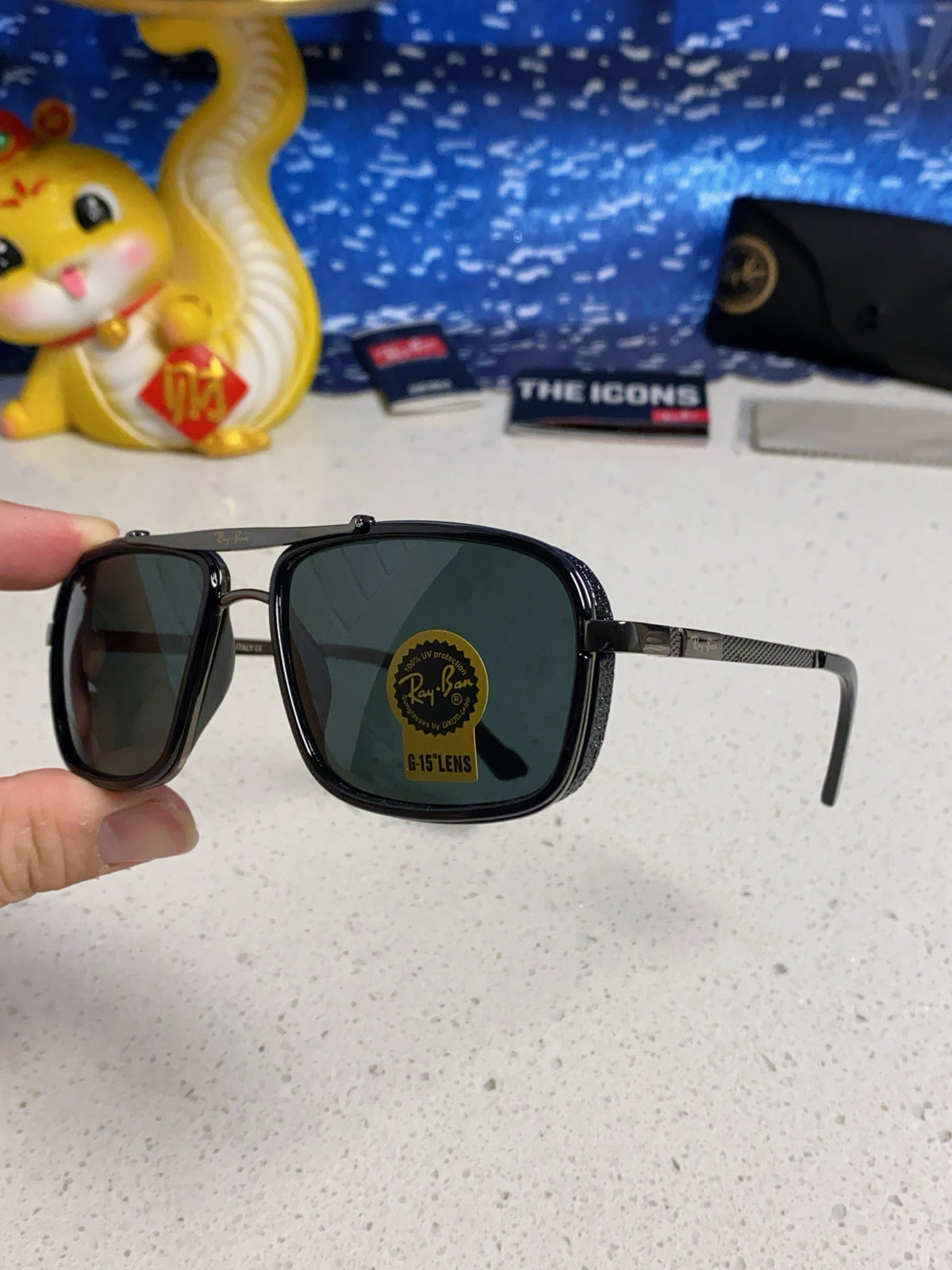 Ray-Ban RB4413 Square Silver Lens Sunglasses for Men & Women - 466535 - detail image 6