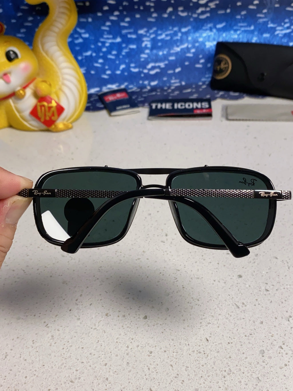 Ray-Ban RB4413 Square Silver Lens Sunglasses for Men & Women - 466535 - detail image 5