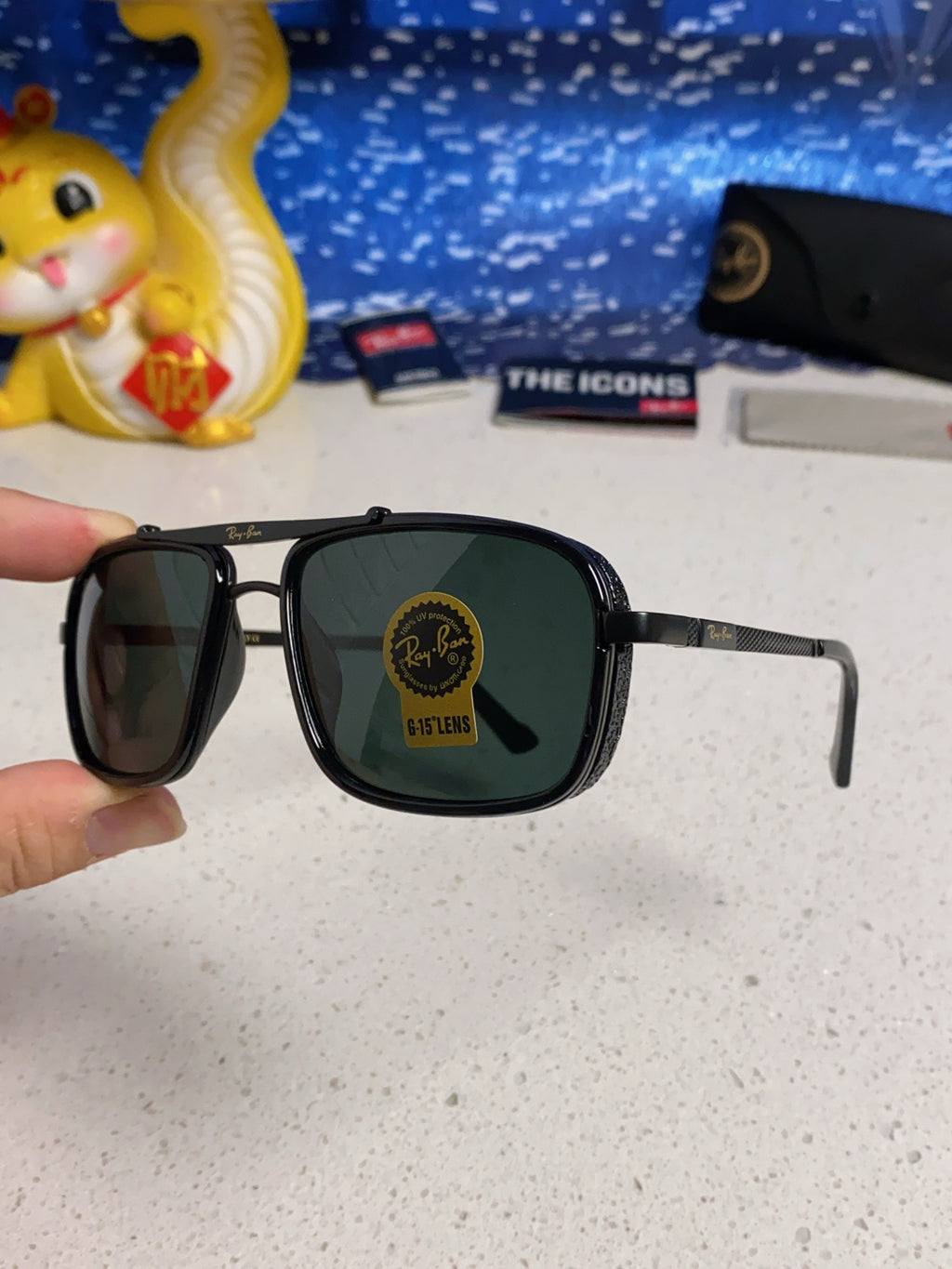 Ray-Ban RB4413 Square Silver Lens Sunglasses for Men & Women - 466536 - detail image 6