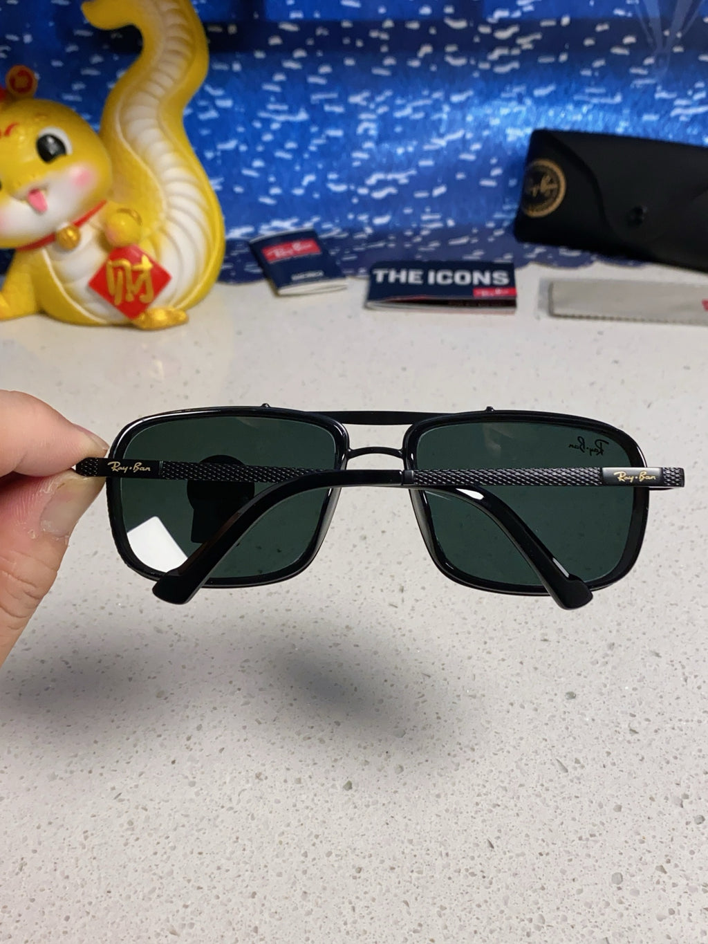 Ray-Ban RB4413 Square Silver Lens Sunglasses for Men & Women - 466536 - detail image 5