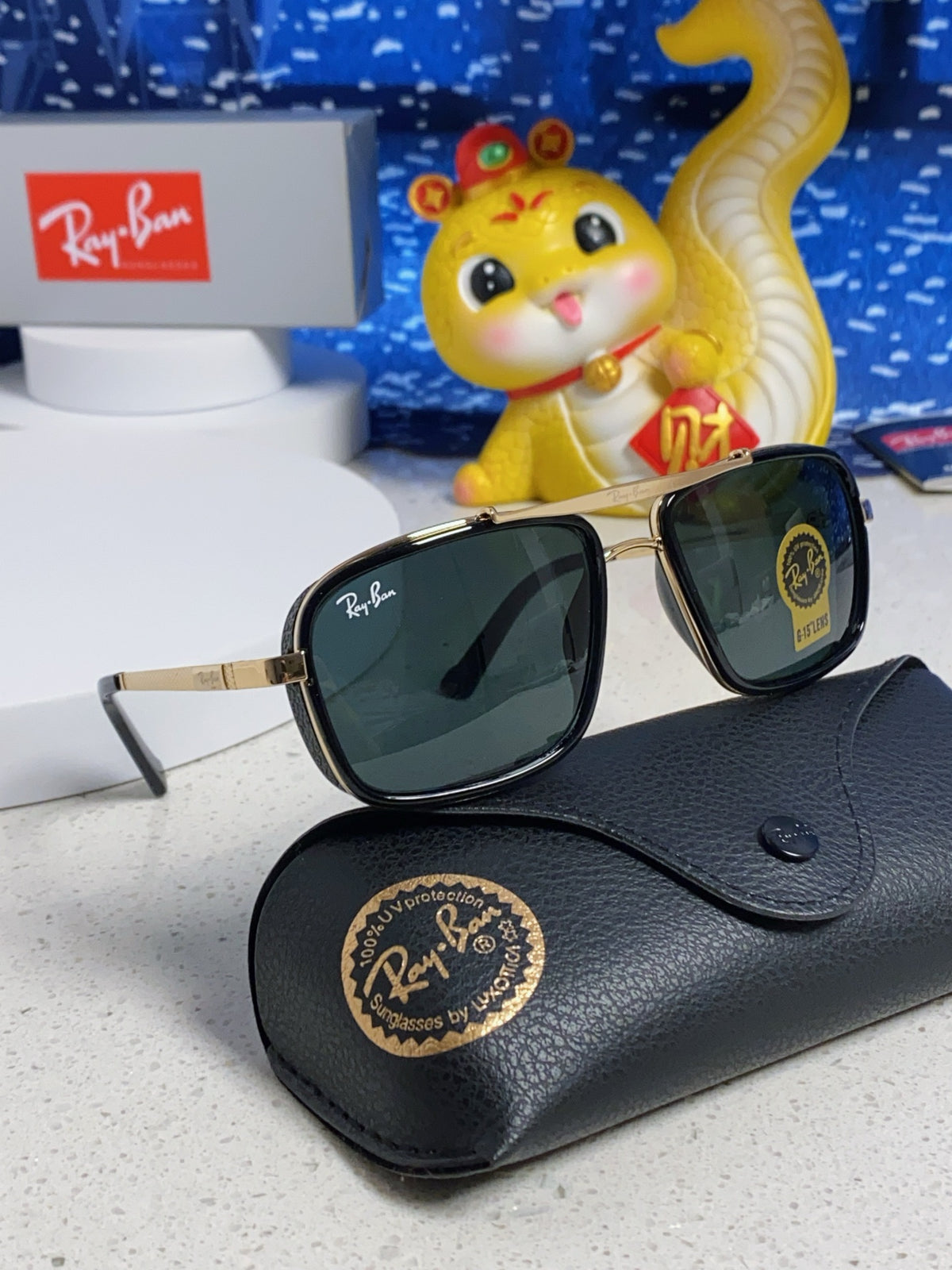 Ray-Ban RB4413 Square Silver Lens Sunglasses for Men & Women - detail image 10