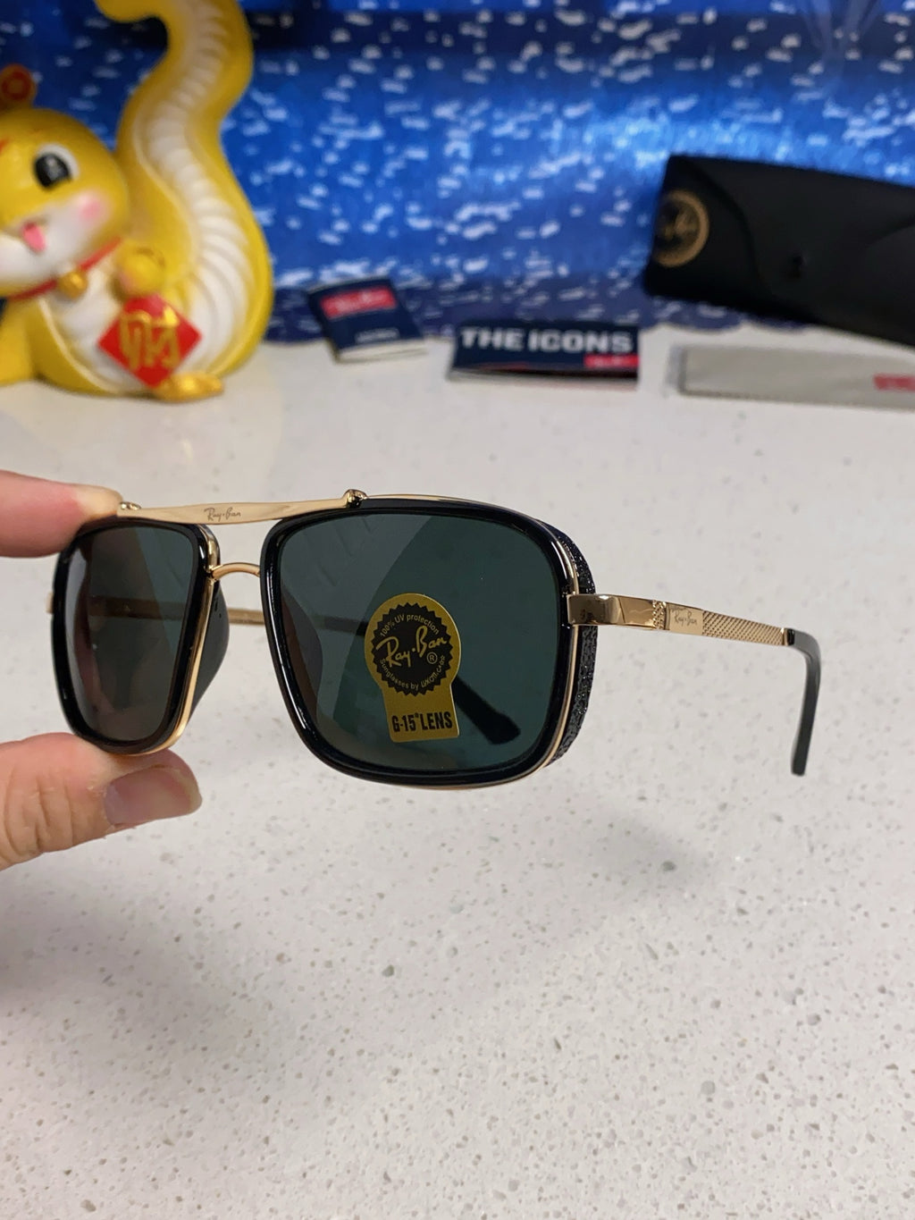 Ray-Ban RB4413 Square Silver Lens Sunglasses for Men & Women - detail image 6