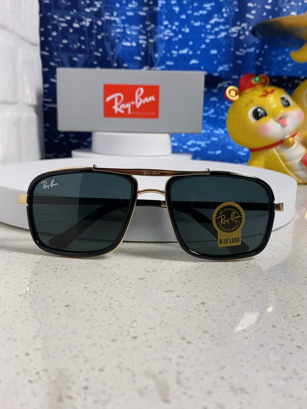 Ray-Ban RB4413 Square Silver Lens Sunglasses for Men & Women - detail image 9