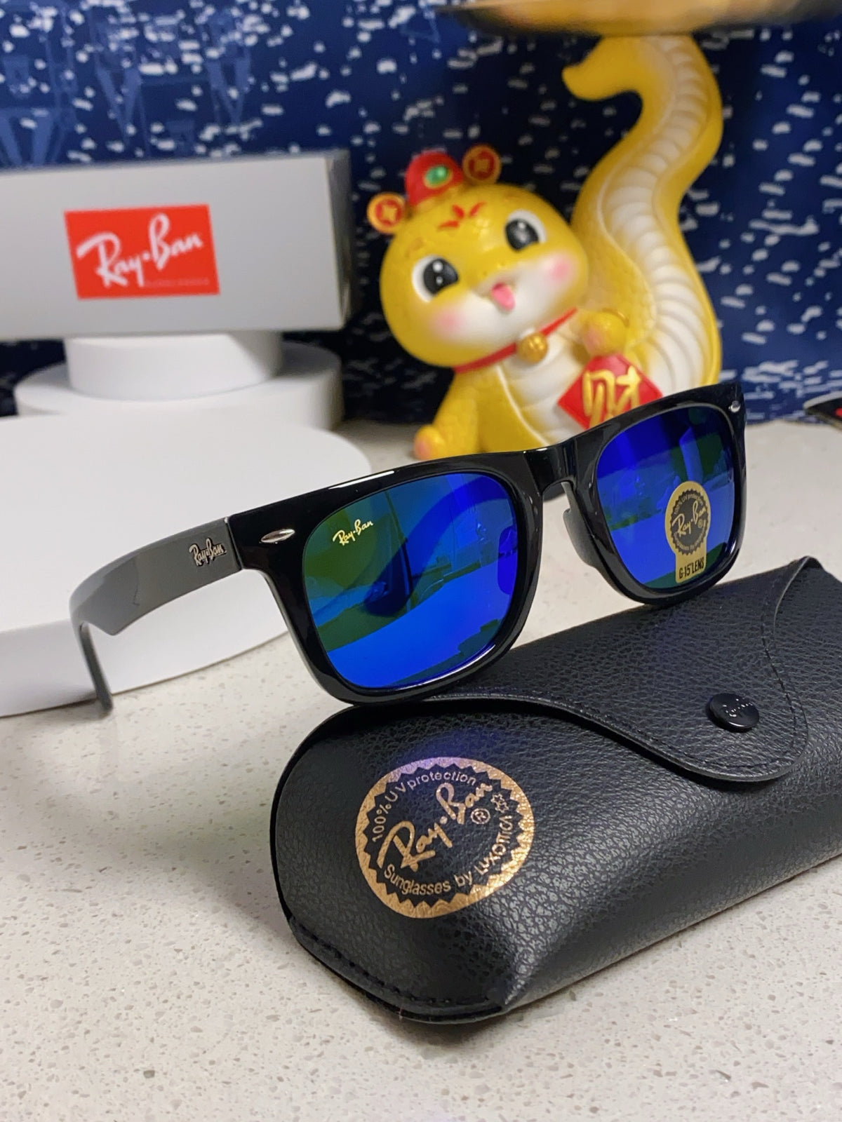 Ray-Ban Acetate Square Blue Lens Sunglasses for Men & Women - 466551 - detail image 10