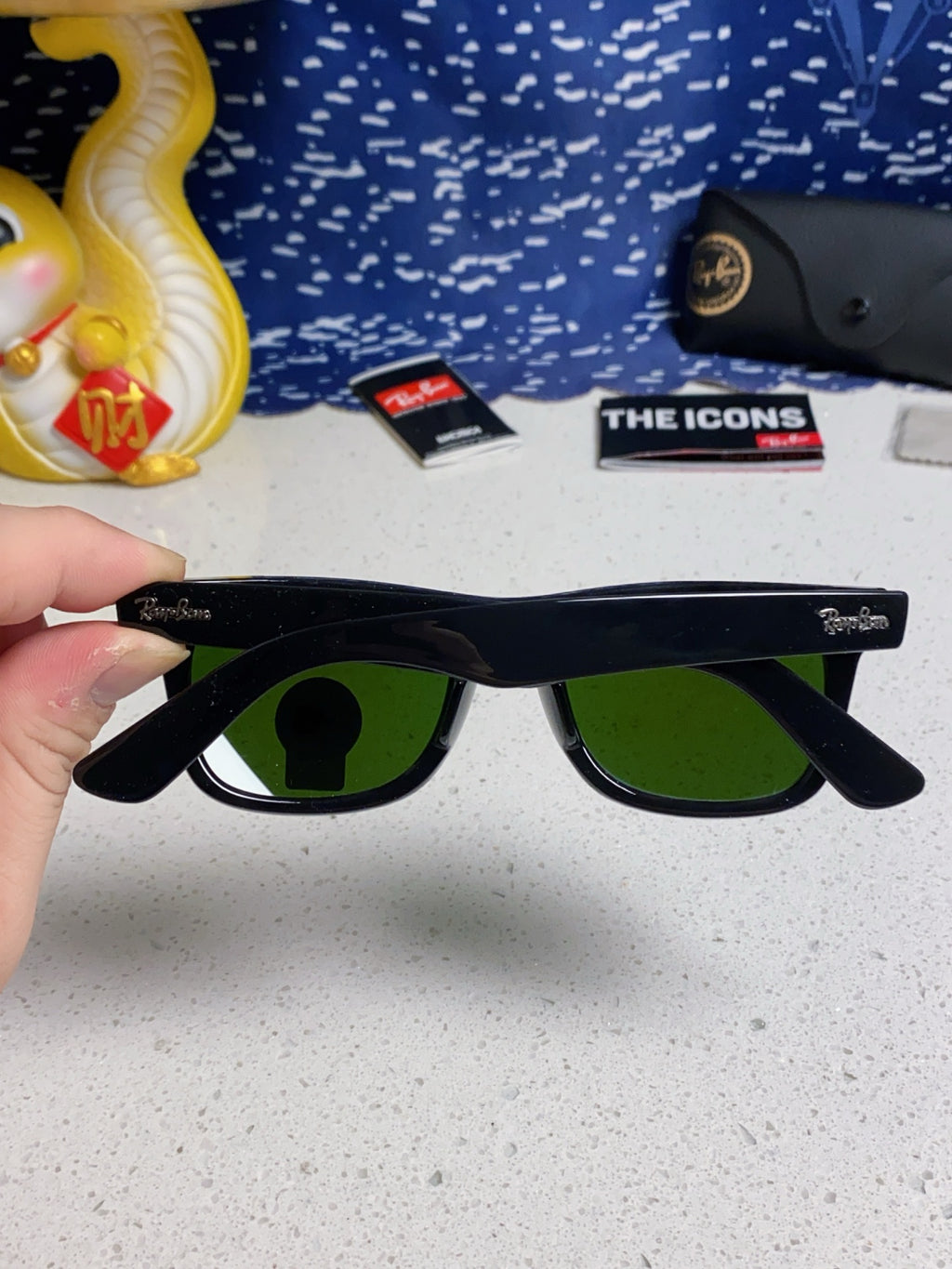 Ray-Ban Acetate Square Blue Lens Sunglasses for Men & Women - 466551 - detail image 5