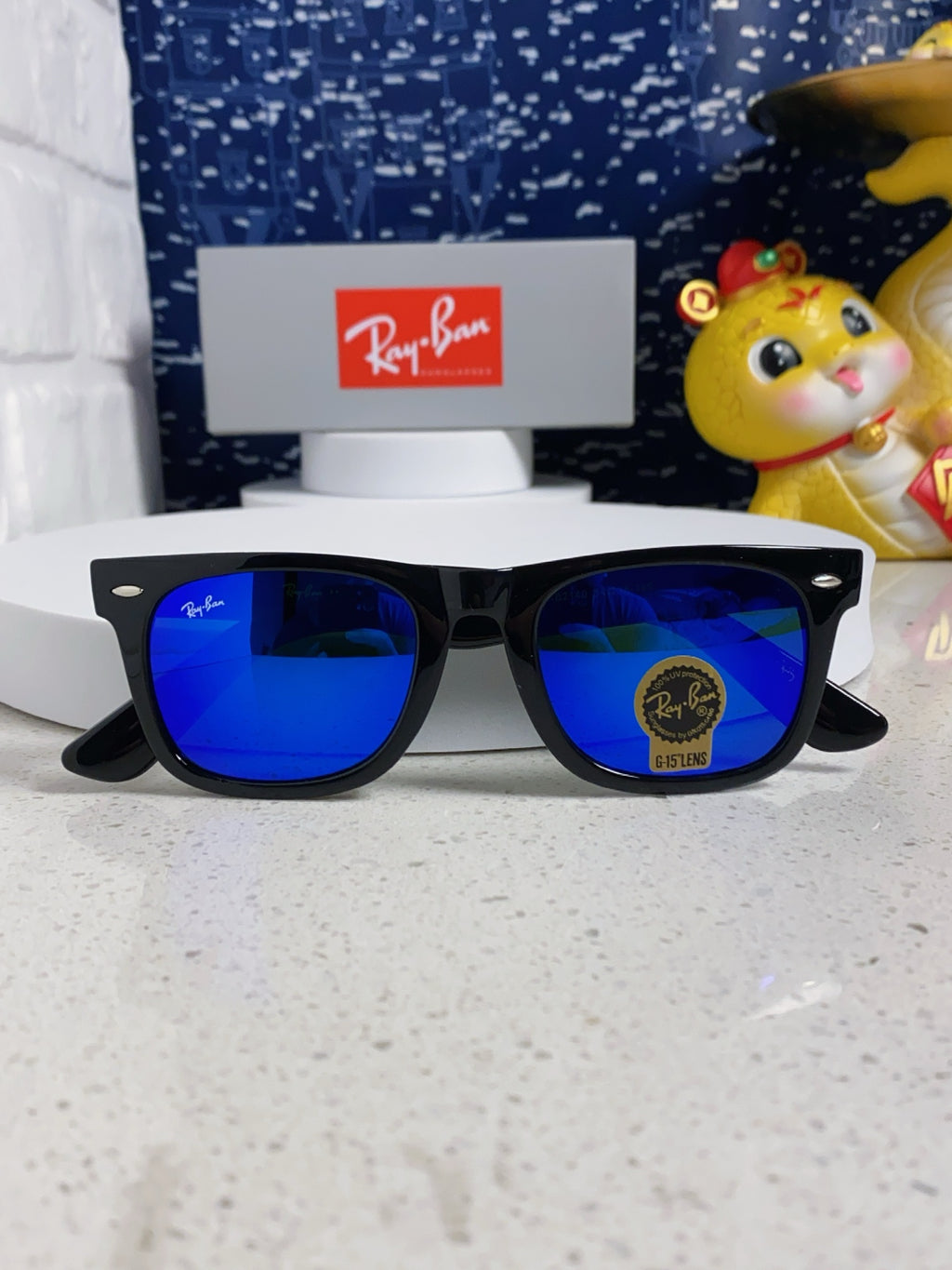 Ray-Ban Acetate Square Blue Lens Sunglasses for Men & Women - 466551 - detail image 9