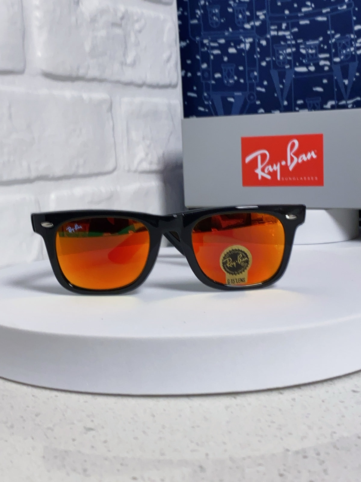 Ray-Ban Acetate Square Orange Lens Sunglasses for Men & Women - detail image 2