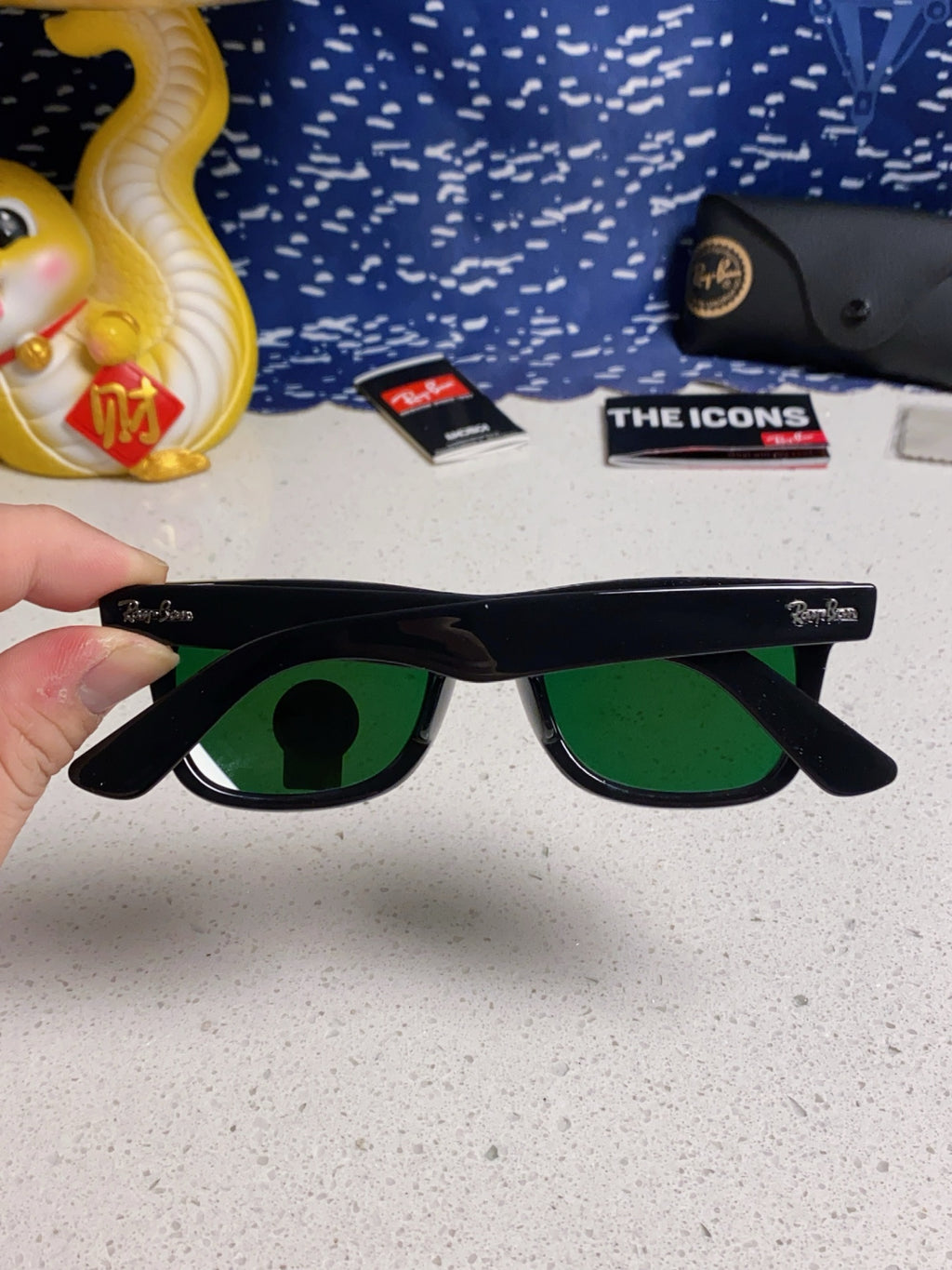 Ray-Ban Acetate Square Orange Lens Sunglasses for Men & Women - detail image 5