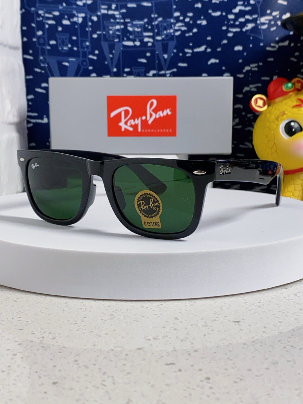 Ray-Ban Acetate Square Green Lens Sunglasses for Men & Women