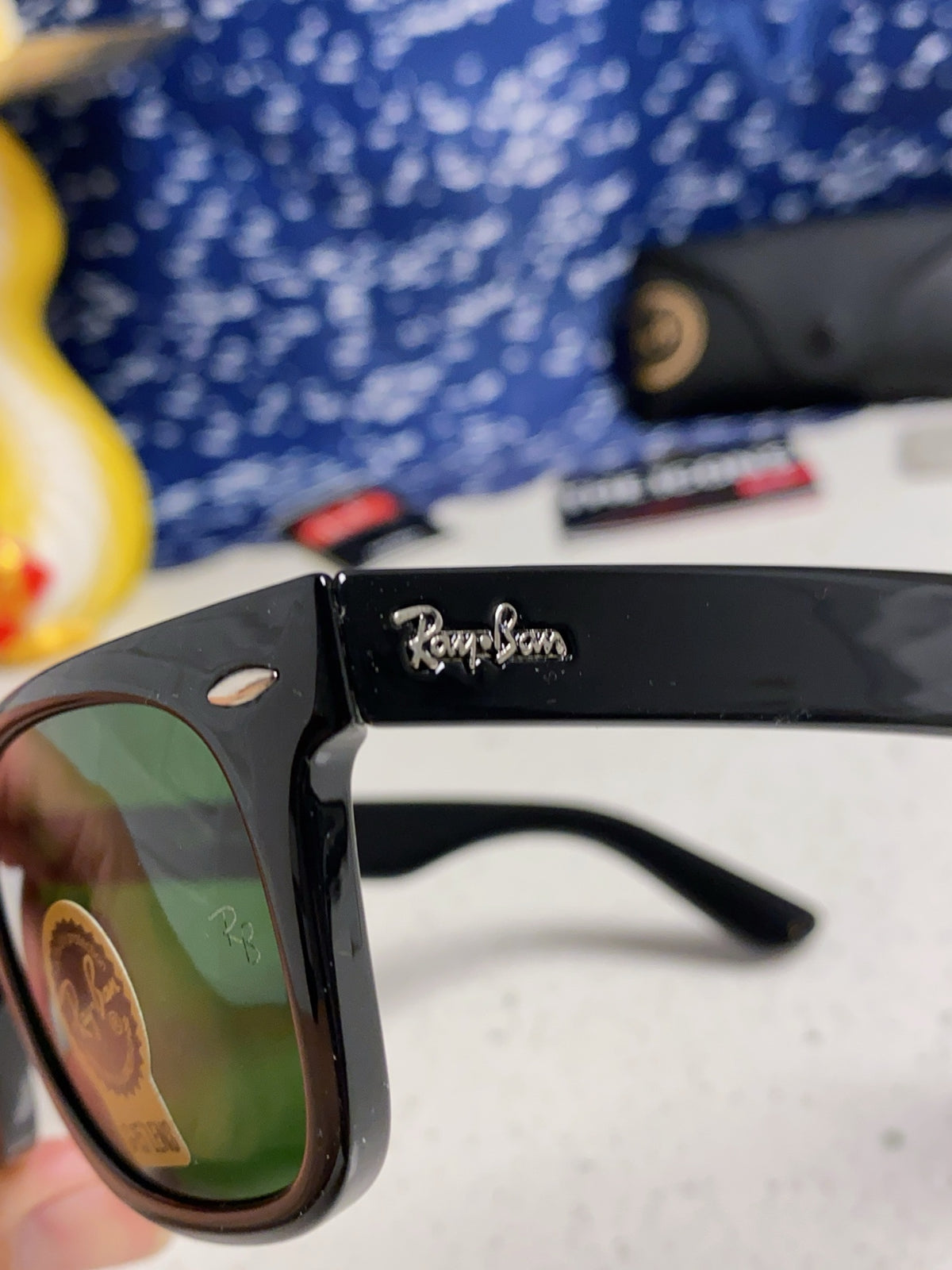 Ray-Ban Acetate Square Green Lens Sunglasses for Men & Women - detail image 7