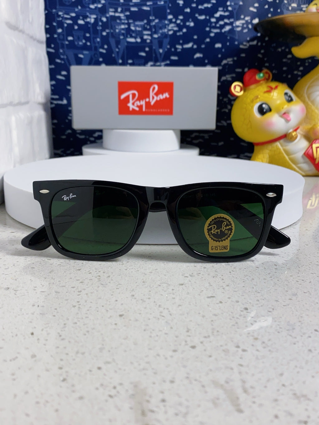Ray-Ban Acetate Square Green Lens Sunglasses for Men & Women - detail image 9