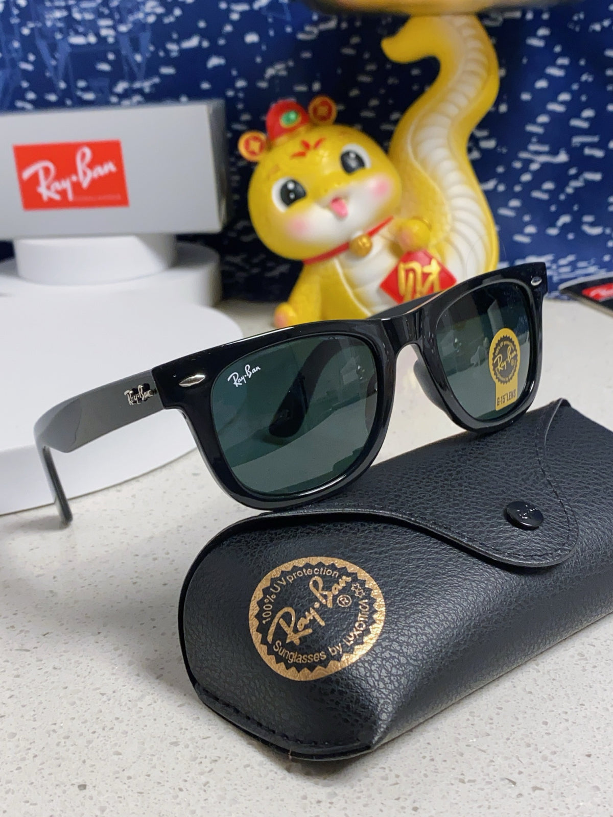 Ray-Ban Acetate Square Pink Lens Sunglasses for Men & Women - detail image 9