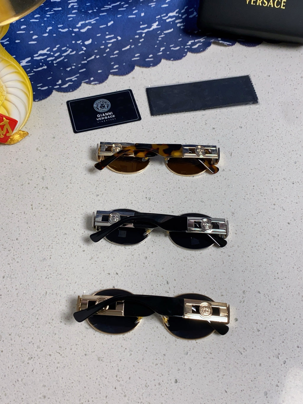 Versace Metal Oval Brown Lens Sunglasses for Men & Women - detail image 11