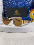 Versace Metal Oval Brown Lens Sunglasses for Men & Women