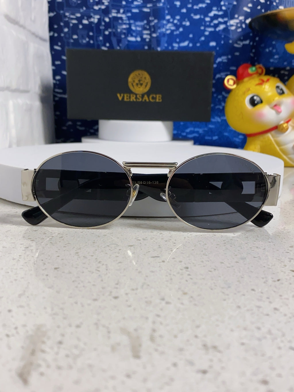 Versace Metal Oval Gray Lens Sunglasses for Men & Women - detail image 10
