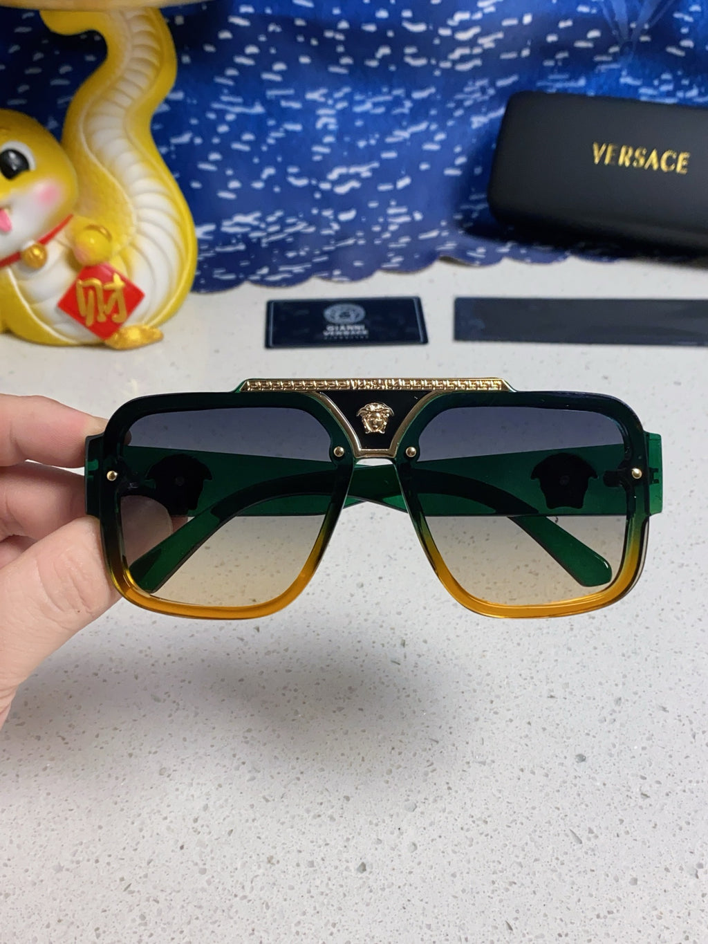 Versace Oversized Silver Lens Sunglasses for Men & Women - 358799 - detail image 4