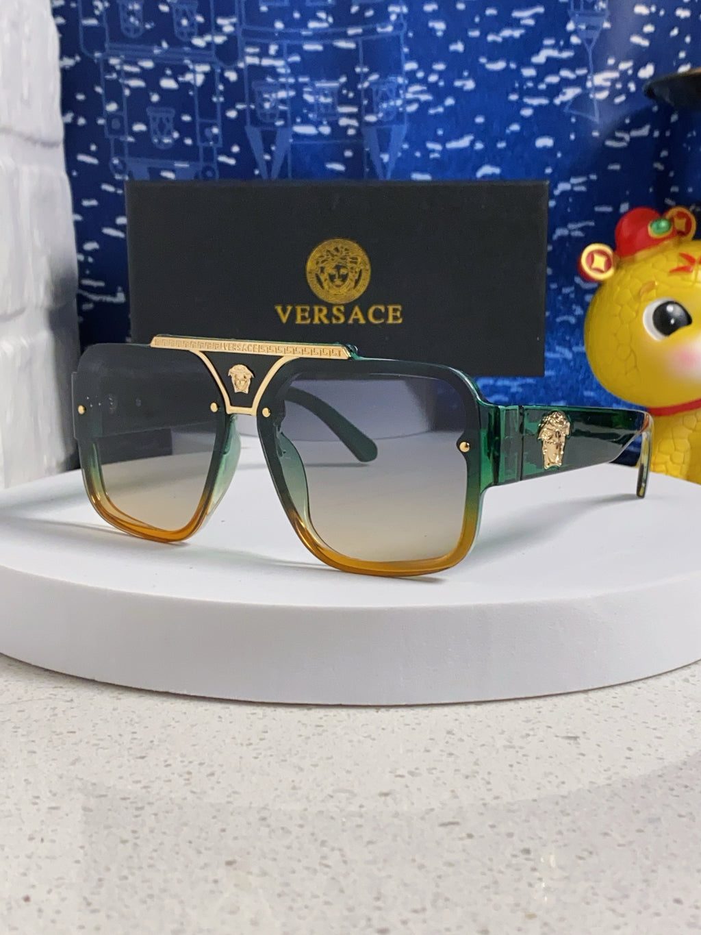 Versace Oversized Silver Lens Sunglasses for Men & Women - 358799