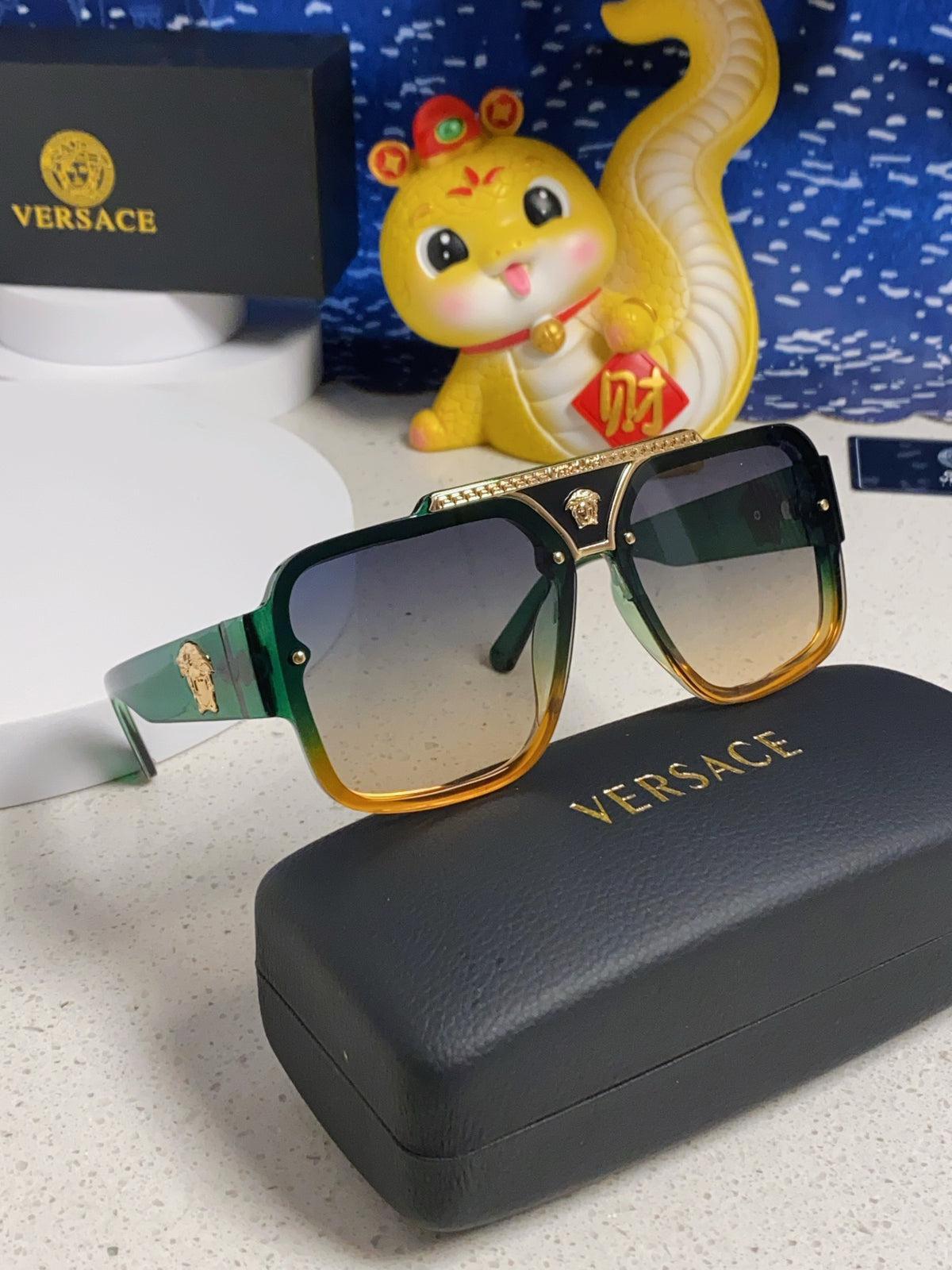 Versace Oversized Silver Lens Sunglasses for Men & Women - 358799 - detail image 9
