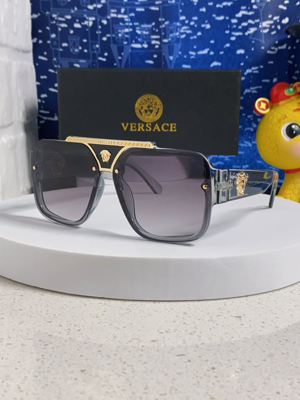 Versace Oversized Silver Lens Sunglasses for Men & Women - 358800