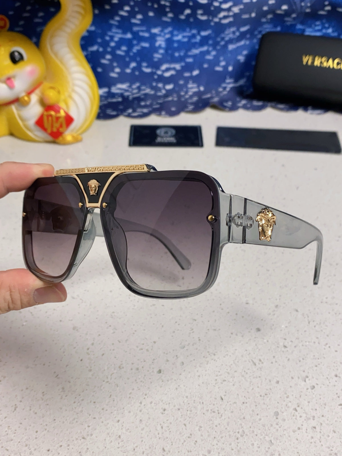 Versace Oversized Silver Lens Sunglasses for Men & Women - 487871 - detail image 6