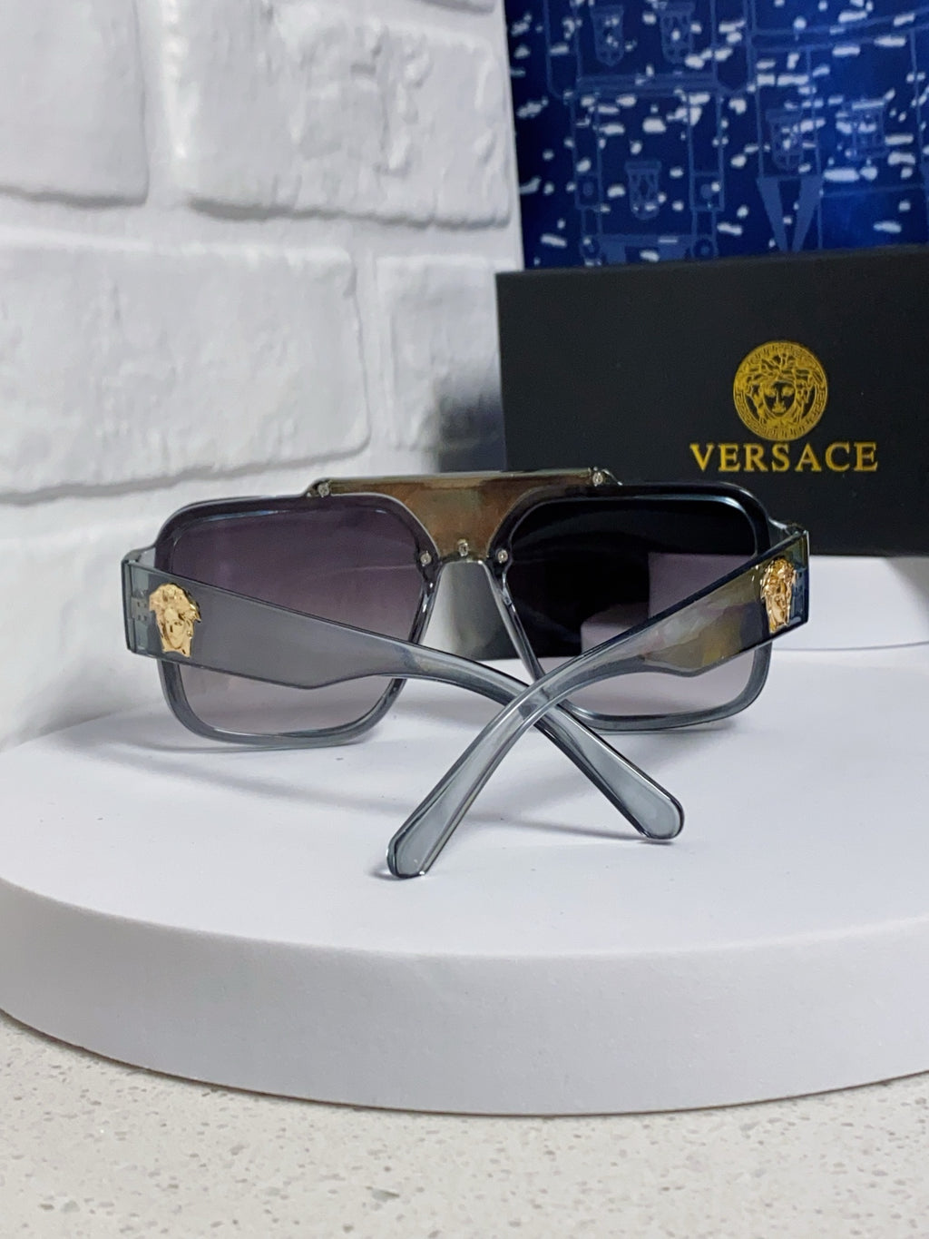 Versace Oversized Silver Lens Sunglasses for Men & Women - 358800 - detail image 3