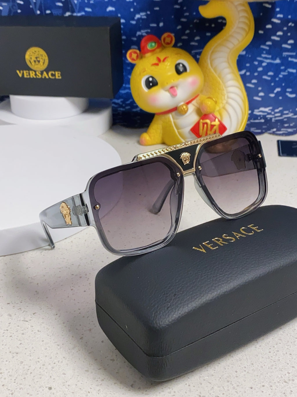 Versace Oversized Silver Lens Sunglasses for Men & Women - 487871 - detail image 9