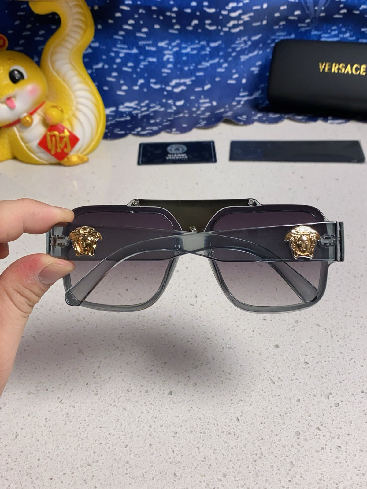 Versace Oversized Silver Lens Sunglasses for Men & Women - 358800 - detail image 5