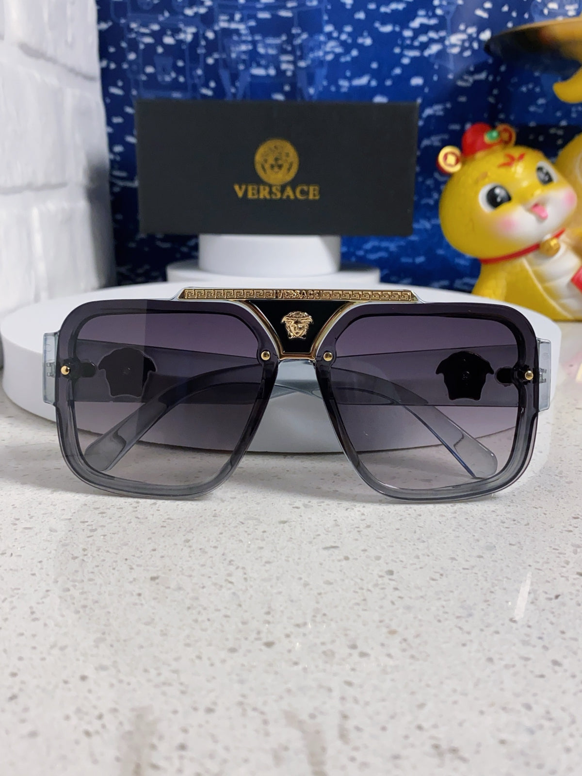 Versace Oversized Silver Lens Sunglasses for Men & Women - 358800 - detail image 8