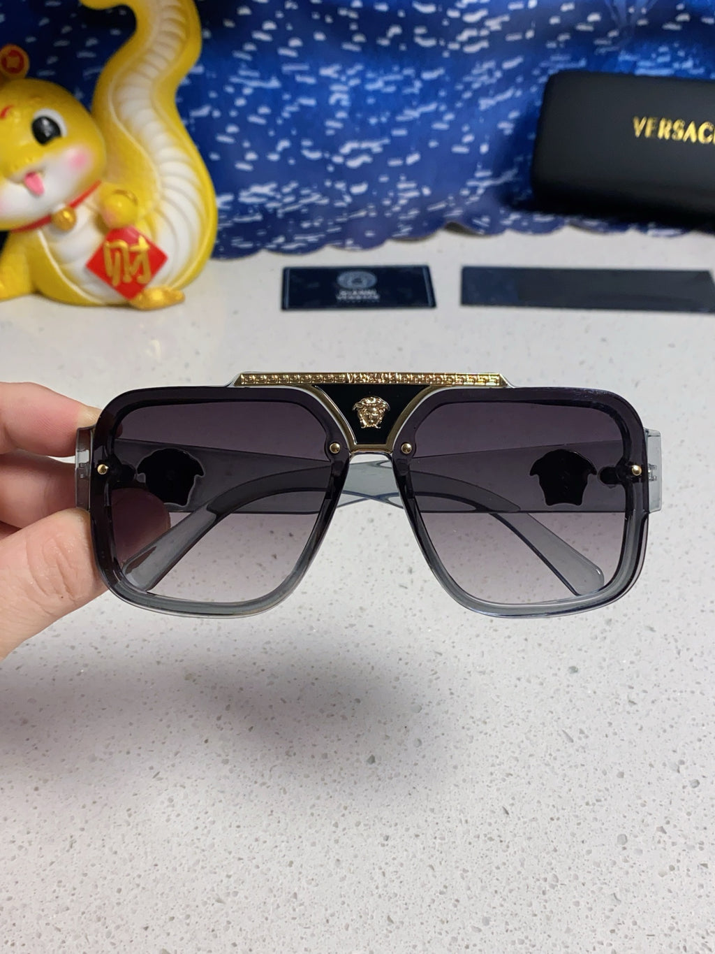 Versace Oversized Silver Lens Sunglasses for Men & Women - 487871 - detail image 4