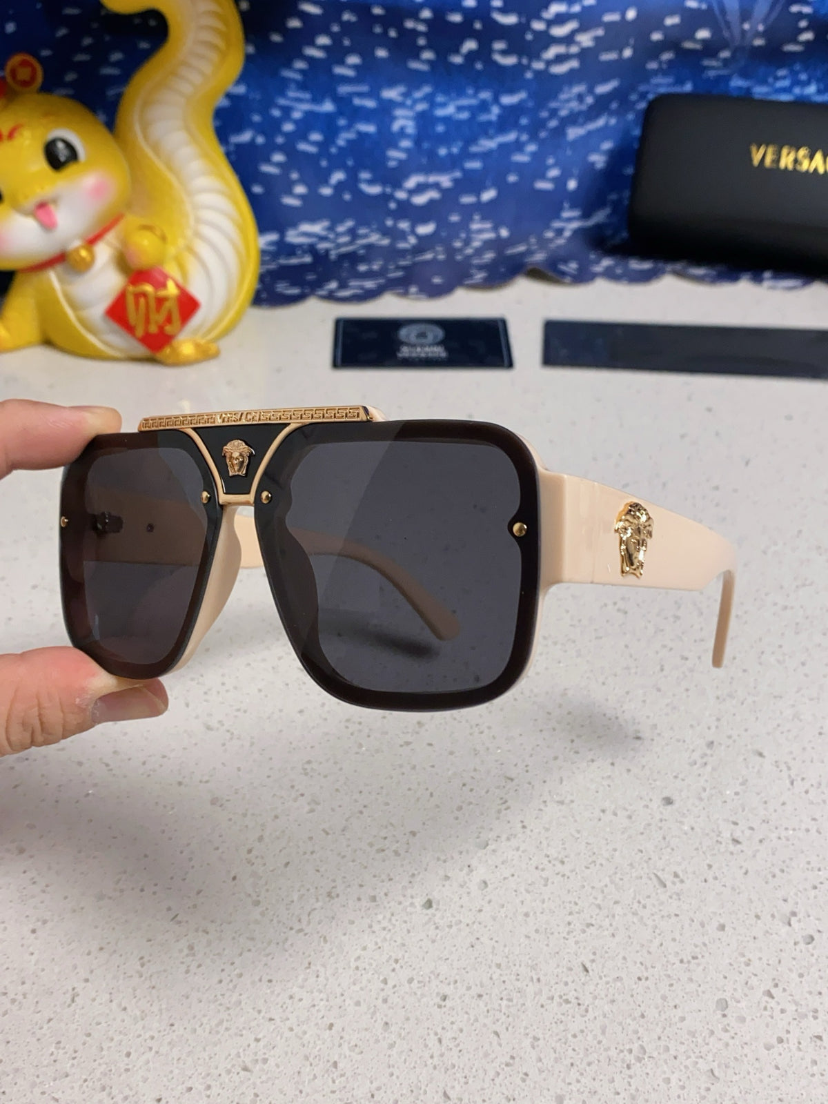 Versace Oversized Silver Lens Sunglasses for Men & Women - 358801 - detail image 6