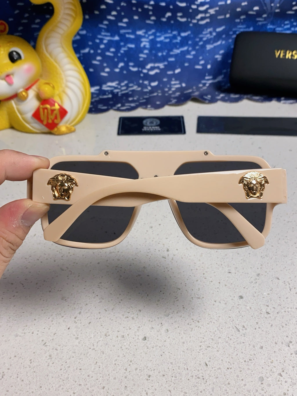 Versace Oversized Silver Lens Sunglasses for Men & Women - 358801 - detail image 5